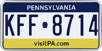 PA license plate KFF8714