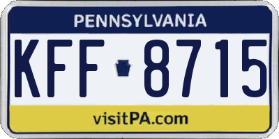 PA license plate KFF8715