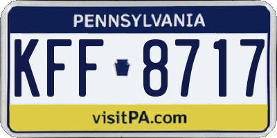 PA license plate KFF8717