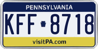 PA license plate KFF8718