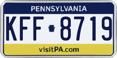 PA license plate KFF8719