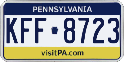 PA license plate KFF8723