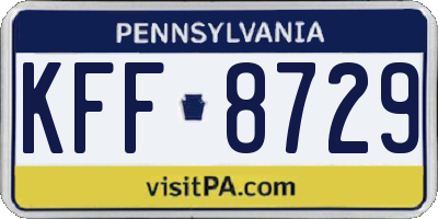 PA license plate KFF8729