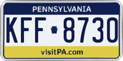 PA license plate KFF8730