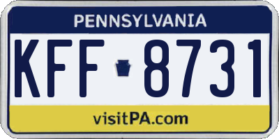 PA license plate KFF8731