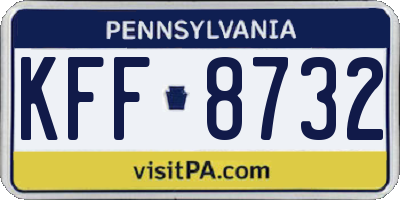 PA license plate KFF8732