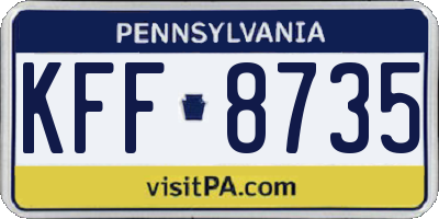 PA license plate KFF8735