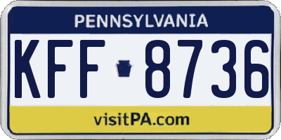 PA license plate KFF8736