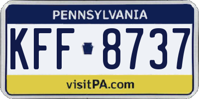PA license plate KFF8737