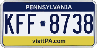 PA license plate KFF8738