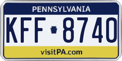 PA license plate KFF8740