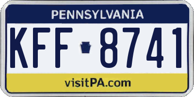 PA license plate KFF8741