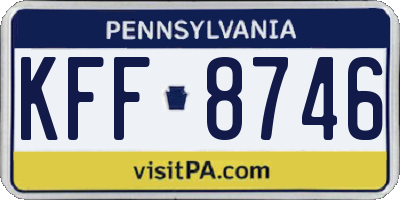 PA license plate KFF8746