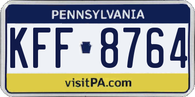 PA license plate KFF8764