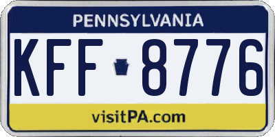 PA license plate KFF8776