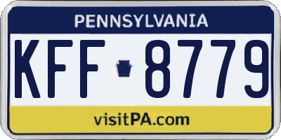 PA license plate KFF8779