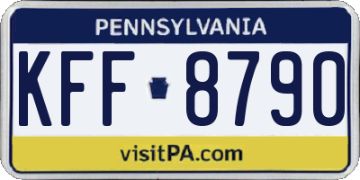 PA license plate KFF8790