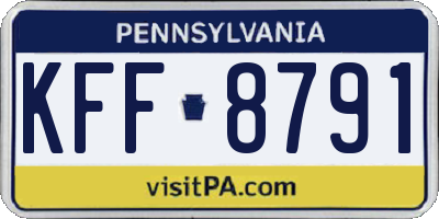 PA license plate KFF8791