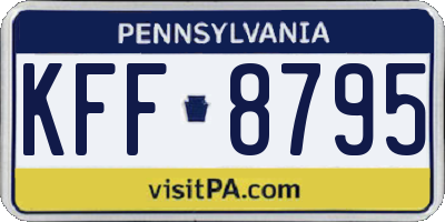 PA license plate KFF8795