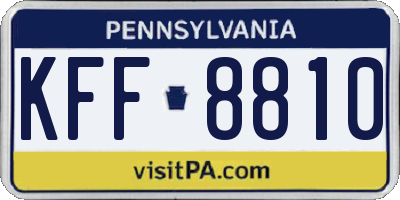 PA license plate KFF8810