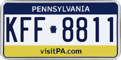PA license plate KFF8811