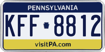 PA license plate KFF8812