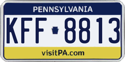 PA license plate KFF8813