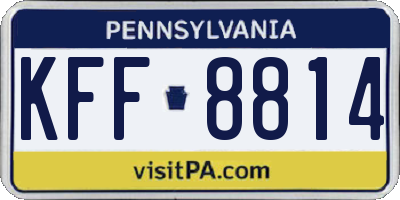 PA license plate KFF8814