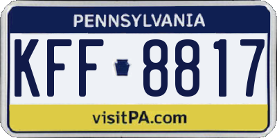 PA license plate KFF8817