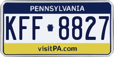 PA license plate KFF8827