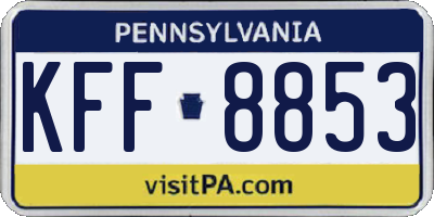 PA license plate KFF8853