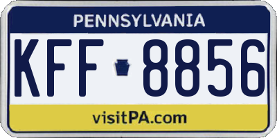 PA license plate KFF8856
