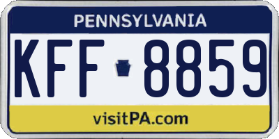PA license plate KFF8859
