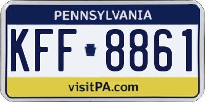 PA license plate KFF8861