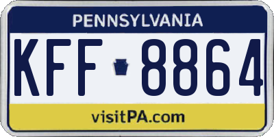 PA license plate KFF8864