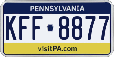 PA license plate KFF8877
