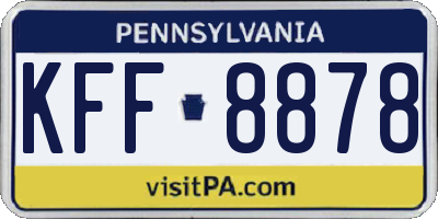 PA license plate KFF8878