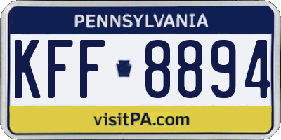 PA license plate KFF8894