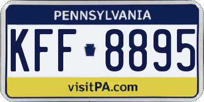 PA license plate KFF8895