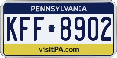 PA license plate KFF8902