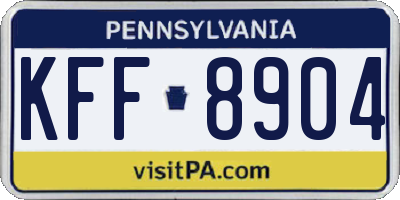 PA license plate KFF8904