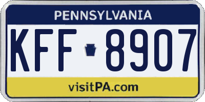 PA license plate KFF8907