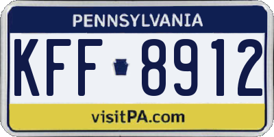 PA license plate KFF8912