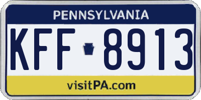 PA license plate KFF8913
