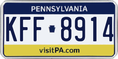 PA license plate KFF8914