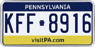 PA license plate KFF8916