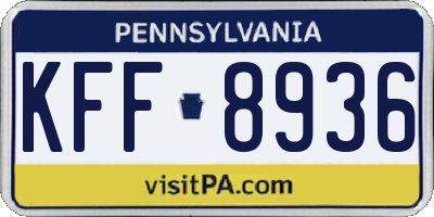 PA license plate KFF8936
