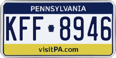 PA license plate KFF8946
