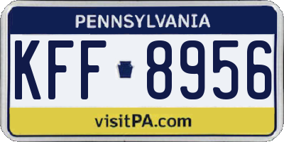 PA license plate KFF8956