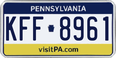 PA license plate KFF8961